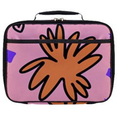 Doodle Flower Sparkles Orange Pink Full Print Lunch Bag by Cemarart