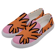 Doodle Flower Sparkles Orange Pink Men s Canvas Slip Ons by Cemarart