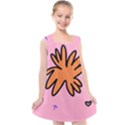 Doodle Flower Sparkles Orange Pink Kids  Cross Back Dress View1