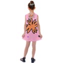 Doodle Flower Sparkles Orange Pink Kids  Cross Back Dress View2