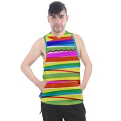 Print Ink Colorful Background Men s Sleeveless Hoodie by Cemarart