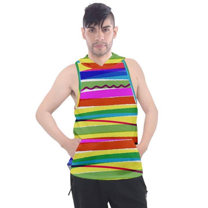 Print Ink Colorful Background Men s Sleeveless Hoodie