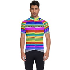 Print Ink Colorful Background Men s Short Sleeve Cycling Jersey by Cemarart