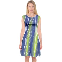 Texture Multicolour Gradient Grunge Capsleeve Midi Dress by Cemarart