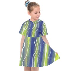 Texture Multicolour Gradient Grunge Kids  Sailor Dress by Cemarart