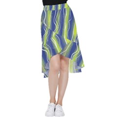 Texture Multicolour Gradient Grunge Frill Hi Low Chiffon Skirt by Cemarart