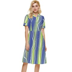 Texture Multicolour Gradient Grunge Button Top Knee Length Dress by Cemarart