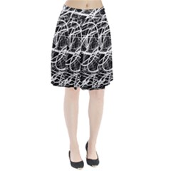 Flower Print Doodle Pattern Floral Pleated Skirt by Cemarart