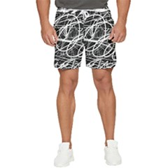 Ink Texture Colorful Blots Red Men s Runner Shorts by Cemarart