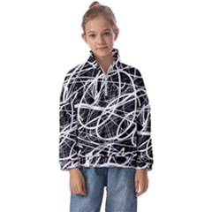 Flower Print Doodle Pattern Floral Kids  Half Zip Hoodie by Cemarart