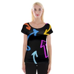 Colorful Arrows Kids Pointer Cap Sleeve Top by Cemarart