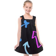 Ink Brushes Texture Grunge Kids  Cross Back Dress by Cemarart