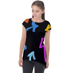 Colorful Arrows Kids Pointer Cap Sleeve High Low Top by Cemarart