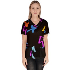 Colorful Arrows Kids Pointer Women s V-neck Scrub Top by Cemarart