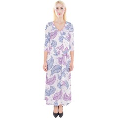 Blob Gradient Blur Scatter Quarter Sleeve Wrap Maxi Dress by Cemarart