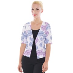 Blob Gradient Blur Scatter Cropped Button Cardigan by Cemarart