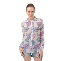 Blob Gradient Blur Scatter Long Sleeve Chiffon Shirt