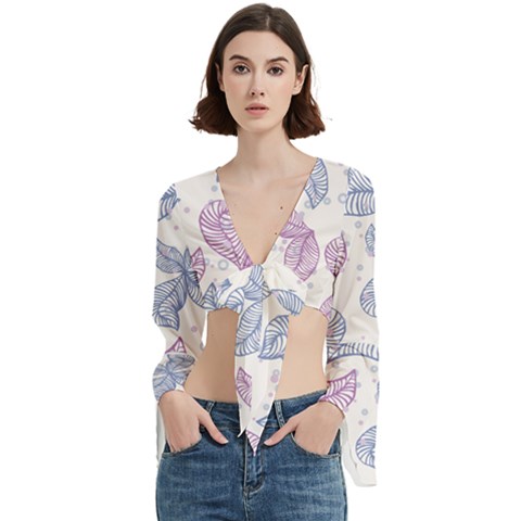 Blob Gradient Blur Scatter Trumpet Sleeve Cropped Top by Cemarart