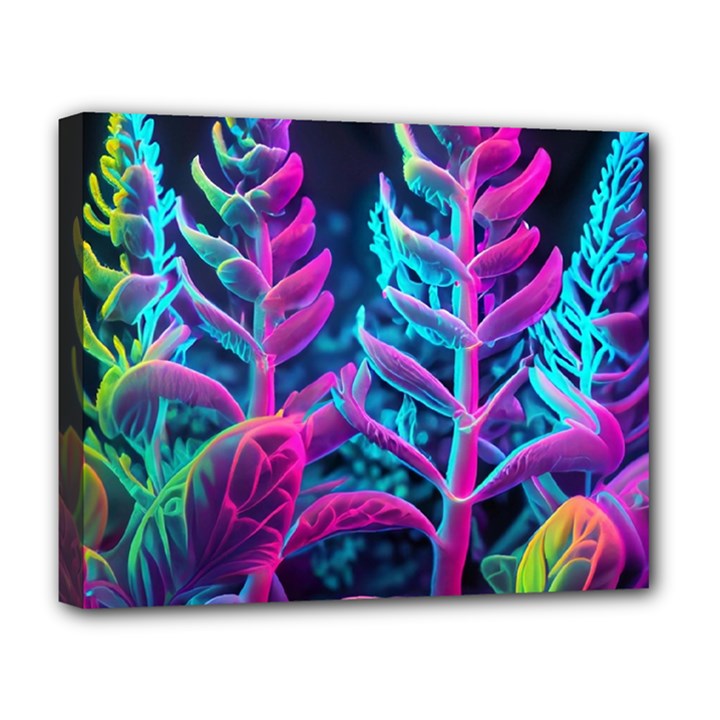 Spring Flower Neon Wallpaper Deluxe Canvas 20  x 16  (Stretched)