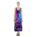 Spring Flower Neon Wallpaper Sleeveless Maxi Dress View1