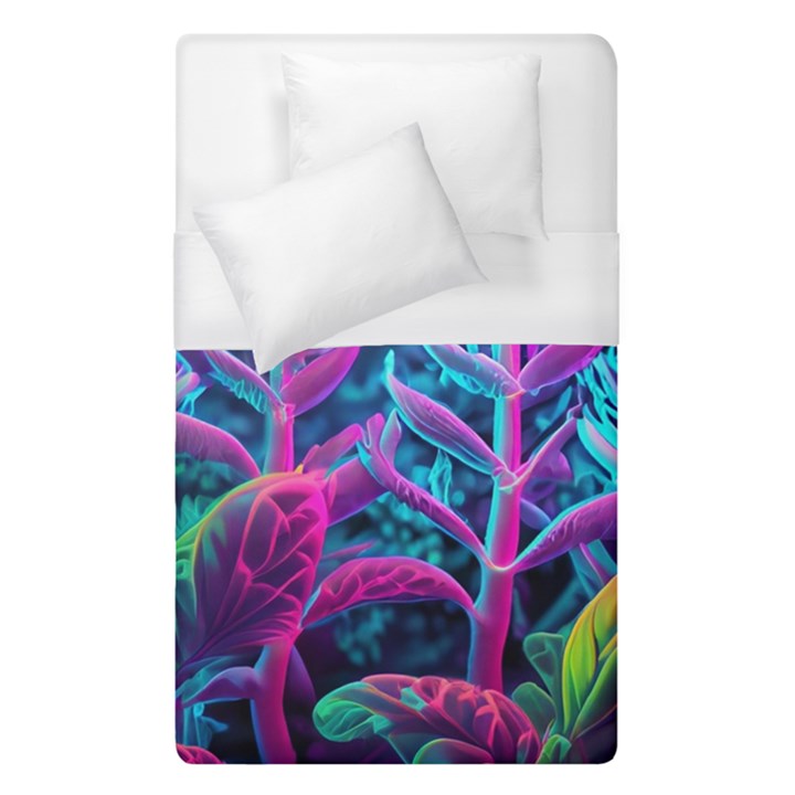 Spring Flower Neon Wallpaper Duvet Cover (Single Size)