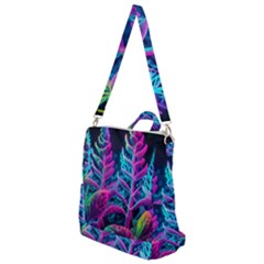 Spring Flower Neon Wallpaper Crossbody Backpack by Cemarart