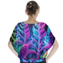 Spring Flower Neon Wallpaper Batwing Chiffon Blouse View2