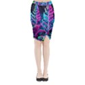 Spring Flower Neon Wallpaper Midi Wrap Pencil Skirt View1