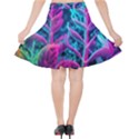 Spring Flower Neon Wallpaper Velvet High Waist Skirt View2