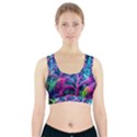 Spring Flower Neon Wallpaper Sports Bra With Pocket View1