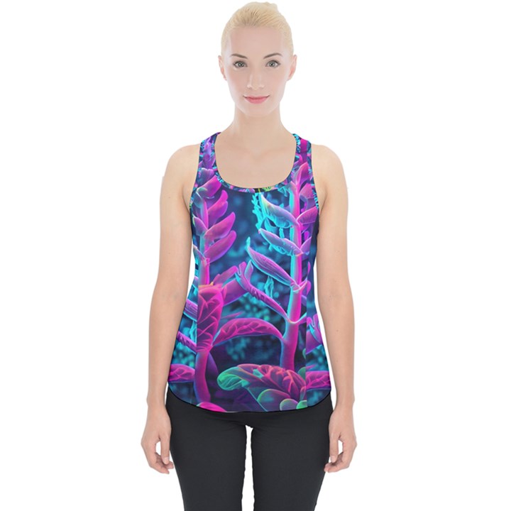 Spring Flower Neon Wallpaper Piece Up Tank Top