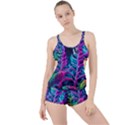 Spring Flower Neon Wallpaper Boyleg Tankini Set  View1