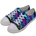 Spring Flower Neon Wallpaper Women s Low Top Canvas Sneakers View2