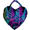 Spring Flower Neon Wallpaper Giant Heart Shaped Tote View2