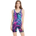 Spring Flower Neon Wallpaper Women s Wrestling Singlet View1