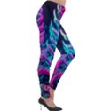 Spring Flower Neon Wallpaper Lightweight Velour Leggings View4