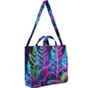 Spring Flower Neon Wallpaper Square Shoulder Tote Bag View2