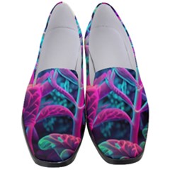 Spring Flower Neon Wallpaper Women s Classic Loafer Heels by Cemarart