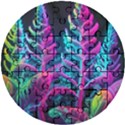 Spring Flower Neon Wallpaper Wooden Puzzle Round View1