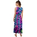 Spring Flower Neon Wallpaper V-Neck Chiffon Maxi Dress View2