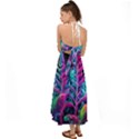 Spring Flower Neon Wallpaper Halter Tie Back Dress  View2