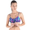 Spring Flower Neon Wallpaper Tie Up Cut Bikini Top View1