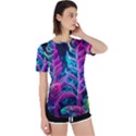 Spring Flower Neon Wallpaper Perpetual Short Sleeve T-Shirt View1