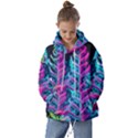 Spring Flower Neon Wallpaper Kids  Oversized Hoodie View1