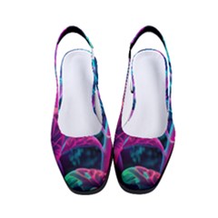 Spring Flower Neon Wallpaper Women s Classic Slingback Heels