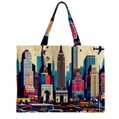 Skyscrapers City Usa Zipper Mini Tote Bag by Cemarart