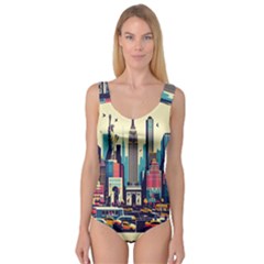 Skyscrapers City Usa Princess Tank Leotard  by Cemarart