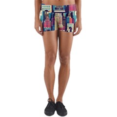 Skyscrapers City Usa Yoga Shorts by Cemarart