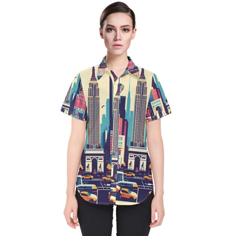 Skyscrapers City Usa Women s Short Sleeve Shirt by Cemarart