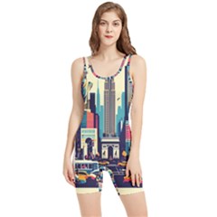 Skyscrapers City Usa Women s Wrestling Singlet by Cemarart